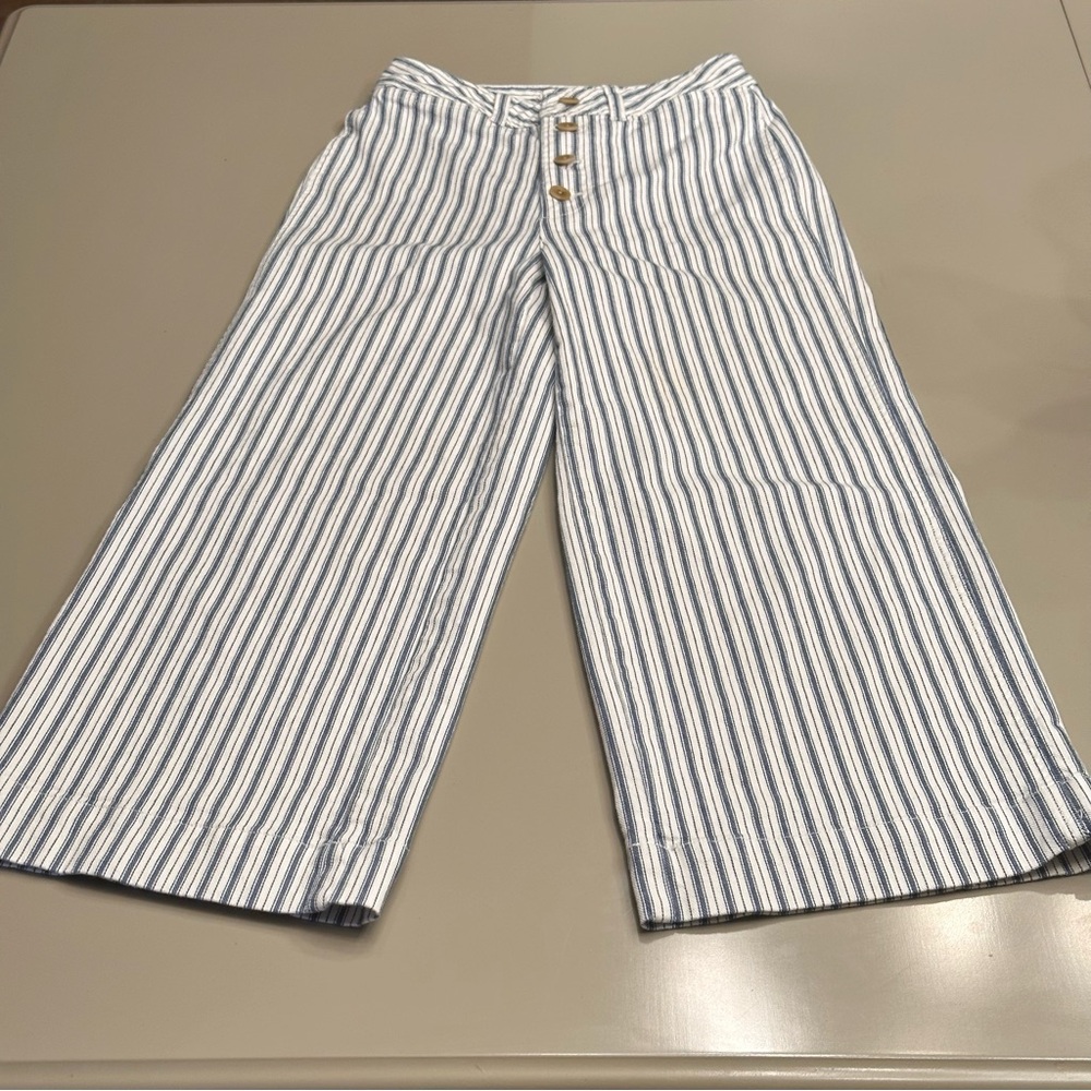 Madewell Emmett Wide-Leg Crop Pants Button Front